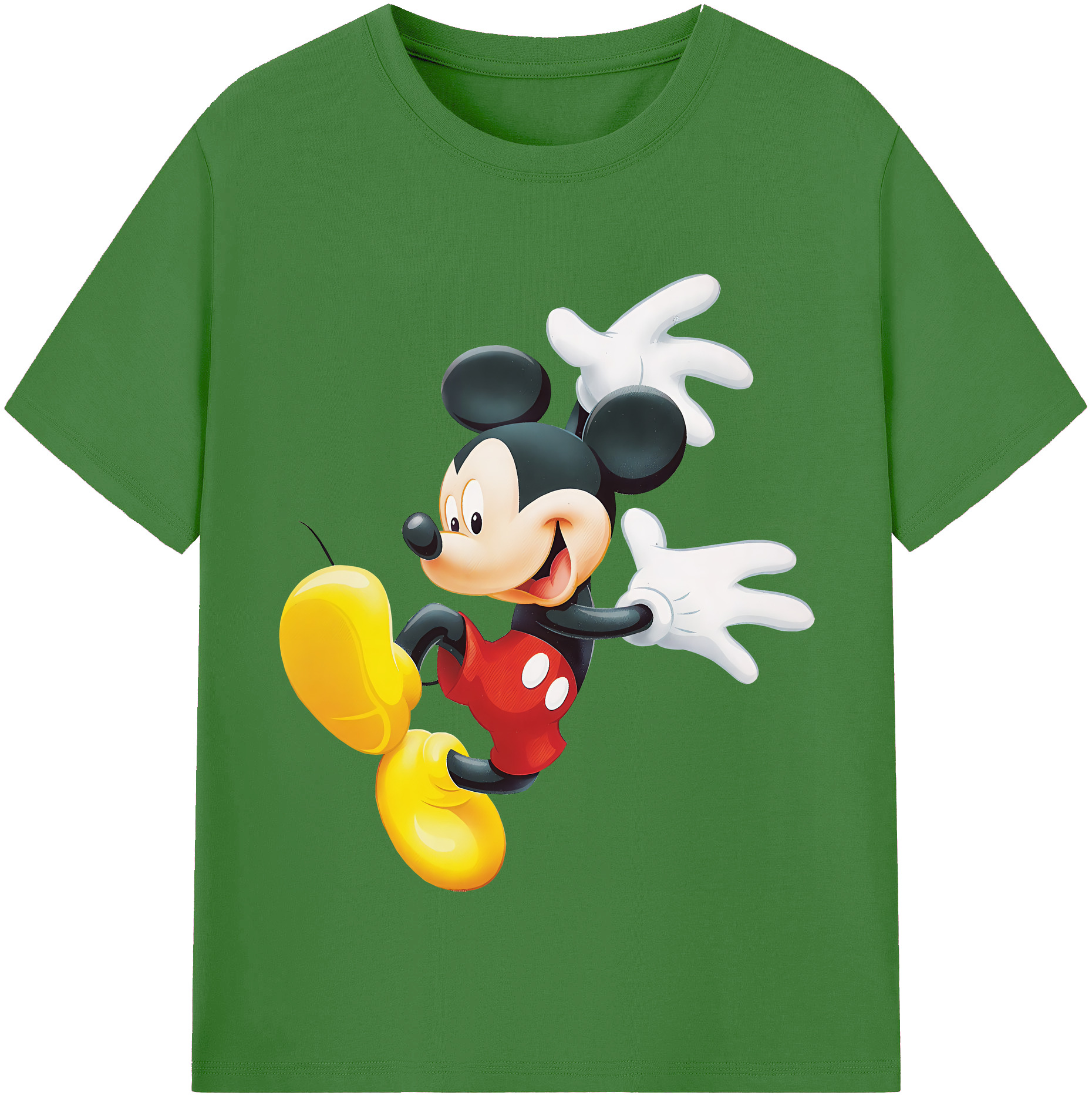 （画像用） ミッキーマウス Mickey Mouse レディースカジュアルプリントTシャツ（綿100％）